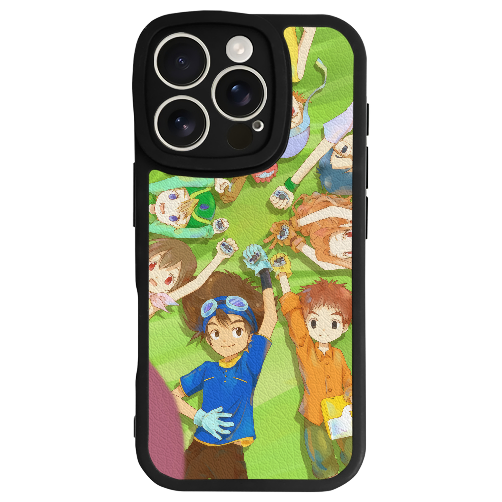 （画像用） Digimon デジタルモンスター/デジモン 【iPhone 16シリーズ対応】シリコンスマホケース（レザー調） 材質：シリコン